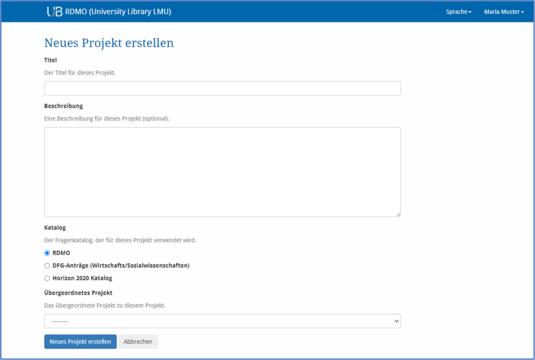 RDMO_neues Projekt