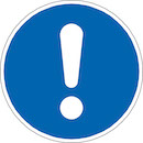 blaues Ausrufezeichen